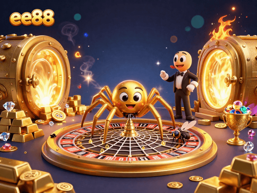 Spin the web of fortune at ee88, where a golden spider crafts a roulette adventure.