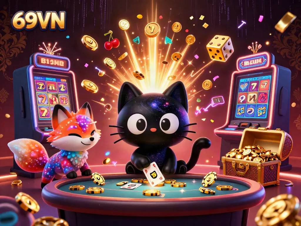 Experience exhilarating gameplay at 69VN with dynamic slots, vibrant characters, and dazzling casino elements.