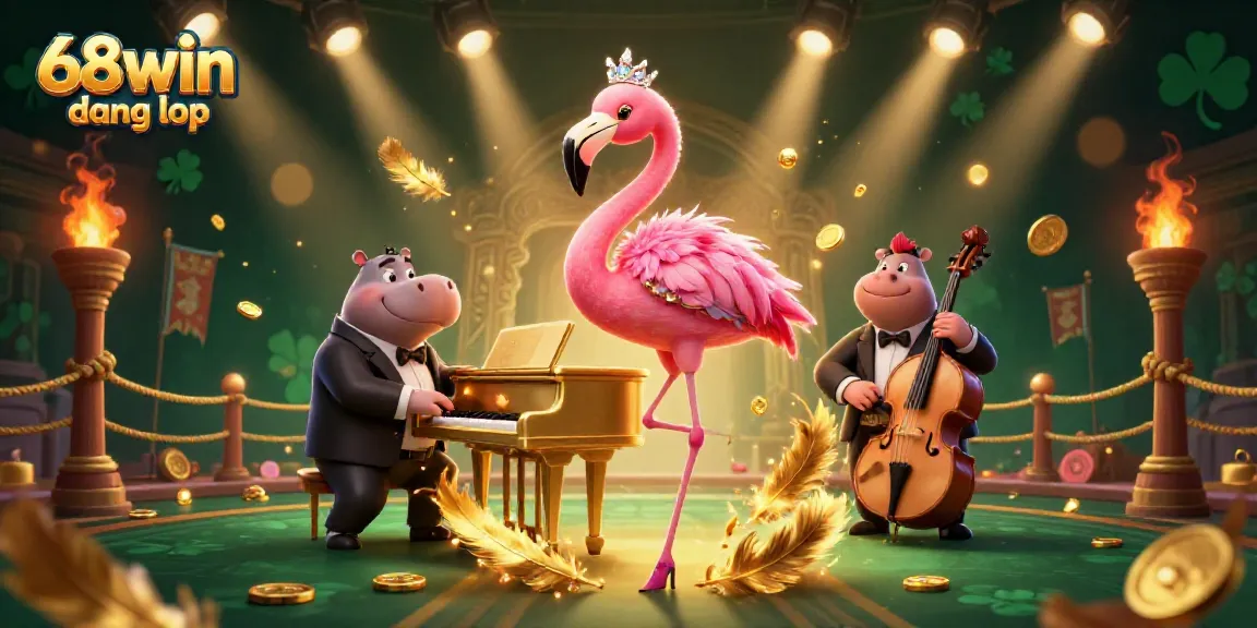 Experience 68win đăng nhập with vibrant casino ambiance and lively characters in a dynamic setting.