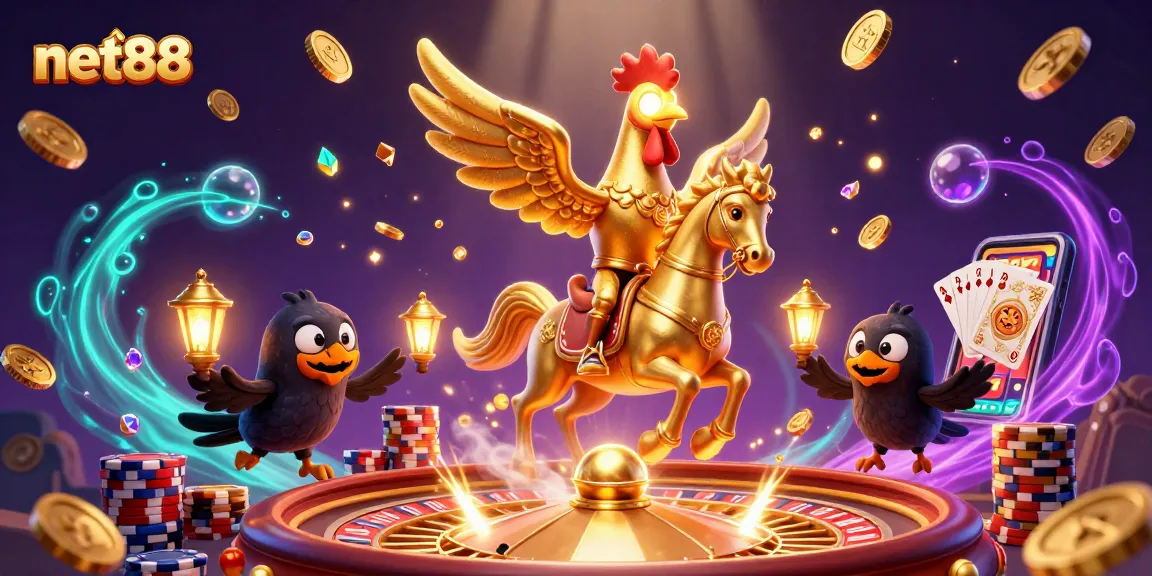 Experience net88 with an exciting array of gaming elements in this dynamic casino scene.