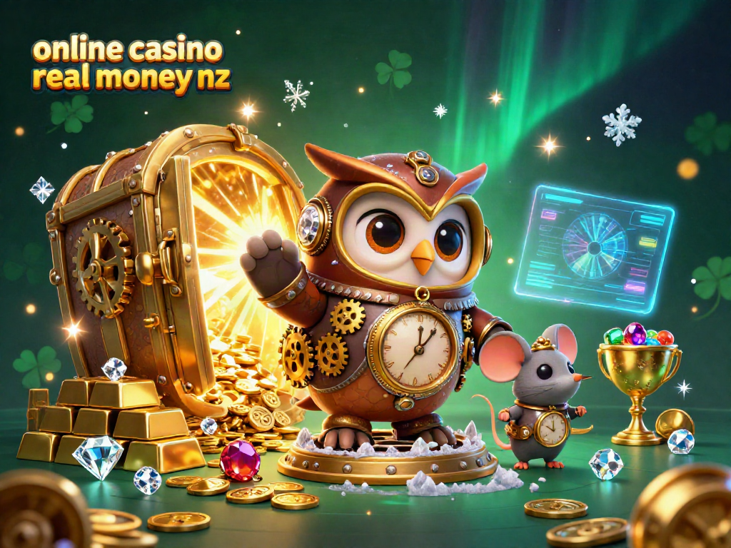 Experience the excitement of online casino real money NZ with stunning visuals of gaming treasures and characters.
